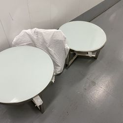 2 glass End Tables With 2 extra glass