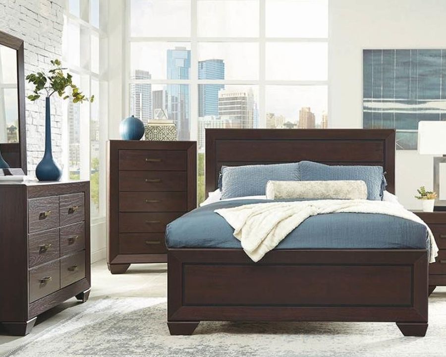 4 Piece California King Bedroom Set Cal King Bed Frame Dresser Mirror And Nightstand