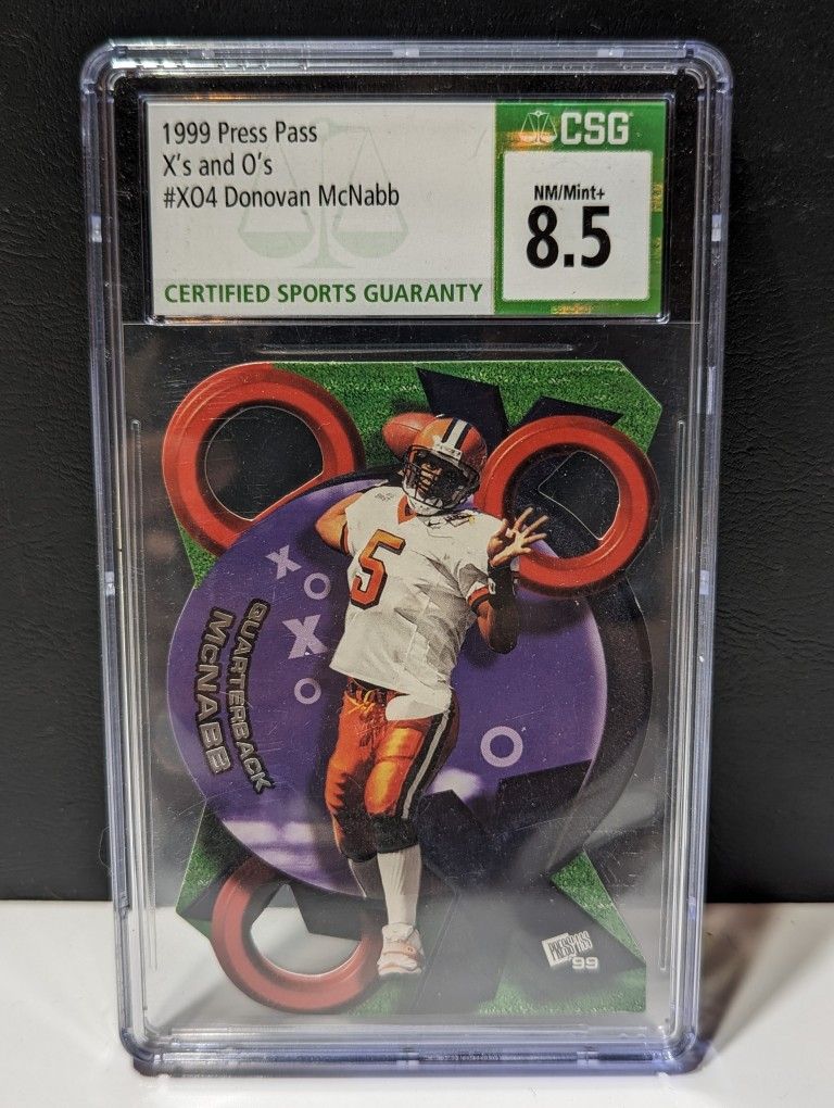  1999 Press Pass Donovan McNabb X's and O's Rookie Card #XO4, CSG 8.5 NM/Mint+ Die-Cut