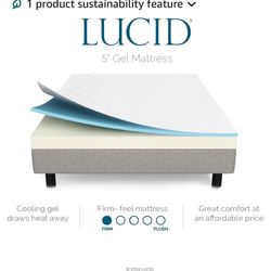 Mattress 5” Gel Memory Foam  Dual-Layered