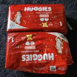 Huggies Size 1 Diapers (55 Total)