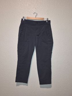 Athleta Trekkie Straight Crop Pants Women's 8 Dark Gray Hiking Travel