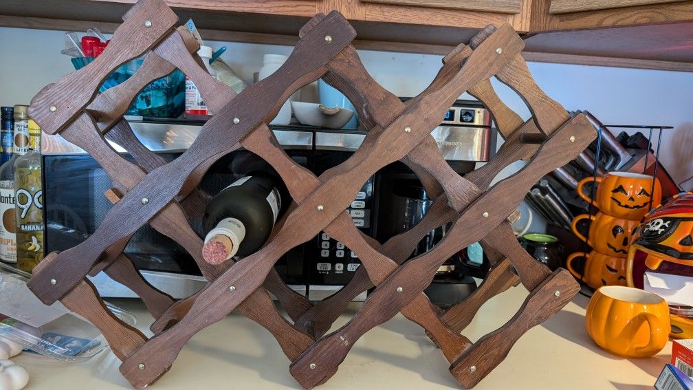 Wooden Foldable 8 Bottle Wine Rack