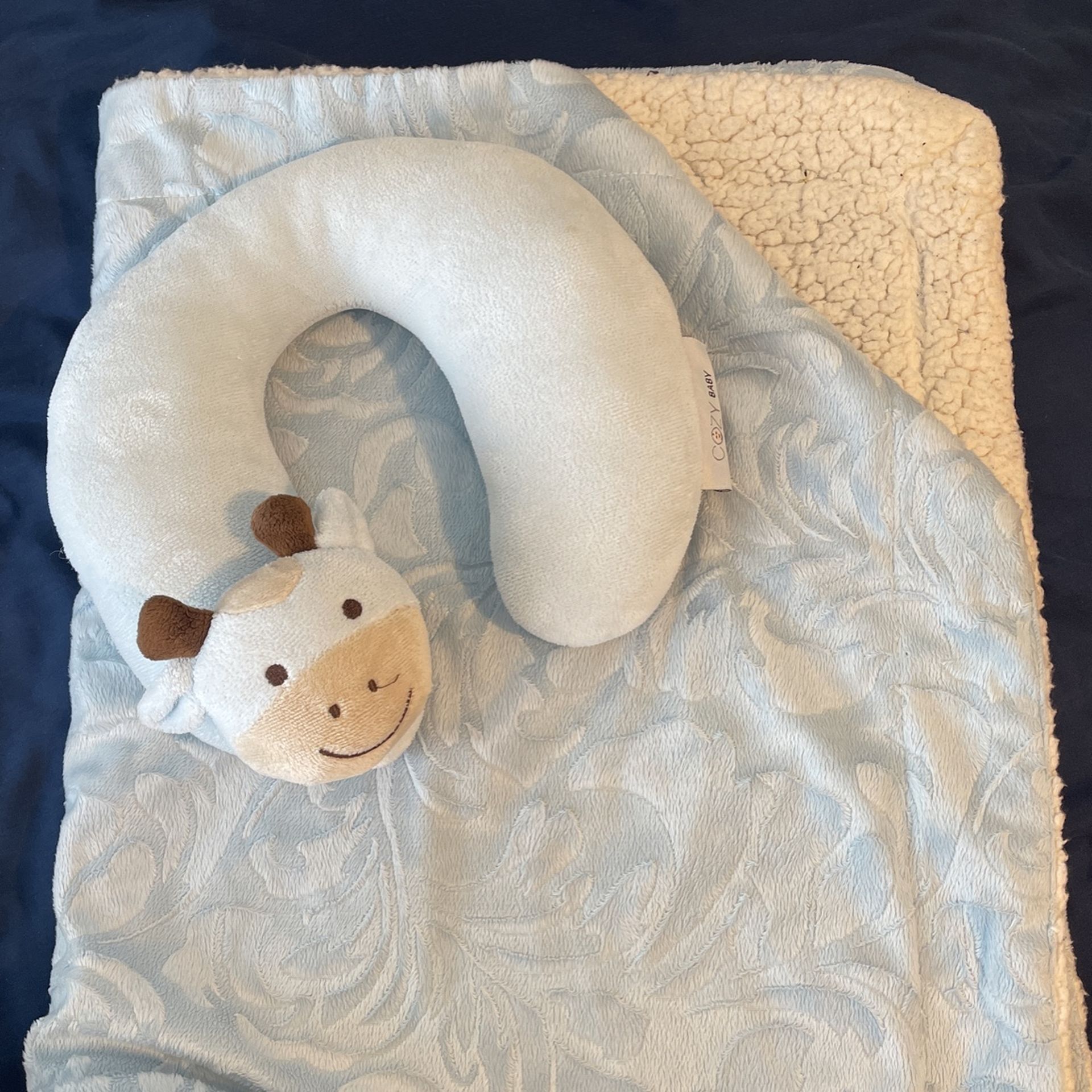 Baby Boy Blanket With Neck Support Pillow