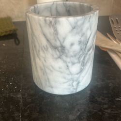 Crate And Barrel Marble Utensil Holder 