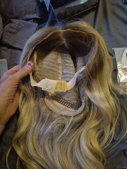 Authentic platinum wig, human hair, ash roots- Freedom Couture
