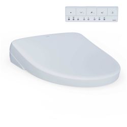 S7A Washlet Elongated Electric Heated Bidet Seat with Contemporary Lid in Cotton White
