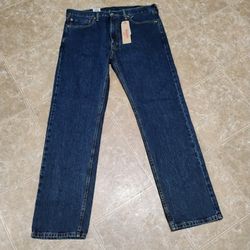 Levi Mens Jeans 505 W38 L34 Dark Blue