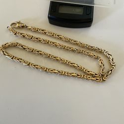 Byzantine 14k Solid Gold 106g Necklace Chain Bracelet 