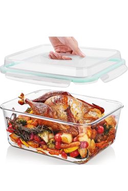 Vtopmart Extra Large Glass Food Storage Containers, 6.5L/220oz/27.5cup（new)