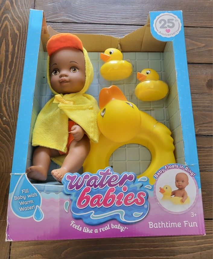 Water Babies Bath Time Doll - Black Doll 10" Ducky or Froggy Comes with Hoodie Towel and Floatie $25 each or $40 for both