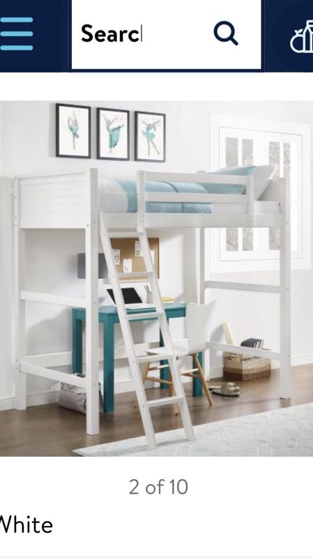 Your Zone, ZZZ Place To Be Twin Wooden Loft Bed, White