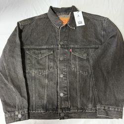 Levi’s Nike Jordan 3 Denim Trucker Jacket Black Sz M 