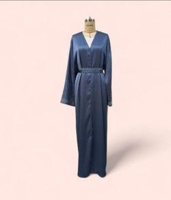 New Elegant Gray Embellished Maxi Dress