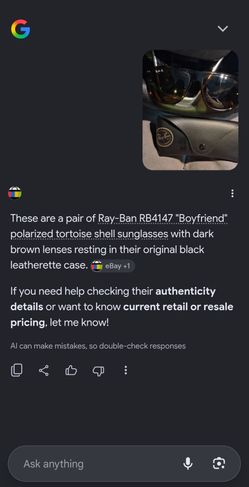 Ray-Ban polarized 4147 boyfriend  Sunglasses with Case
