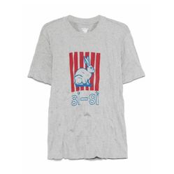 Bottega Veneta Printed Jersey T-Shirt Light Grey Melange