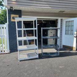 Two Plastic Garage Shelfing Racks