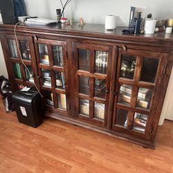 Large Glass $  Real Wood  Furniture Hutch