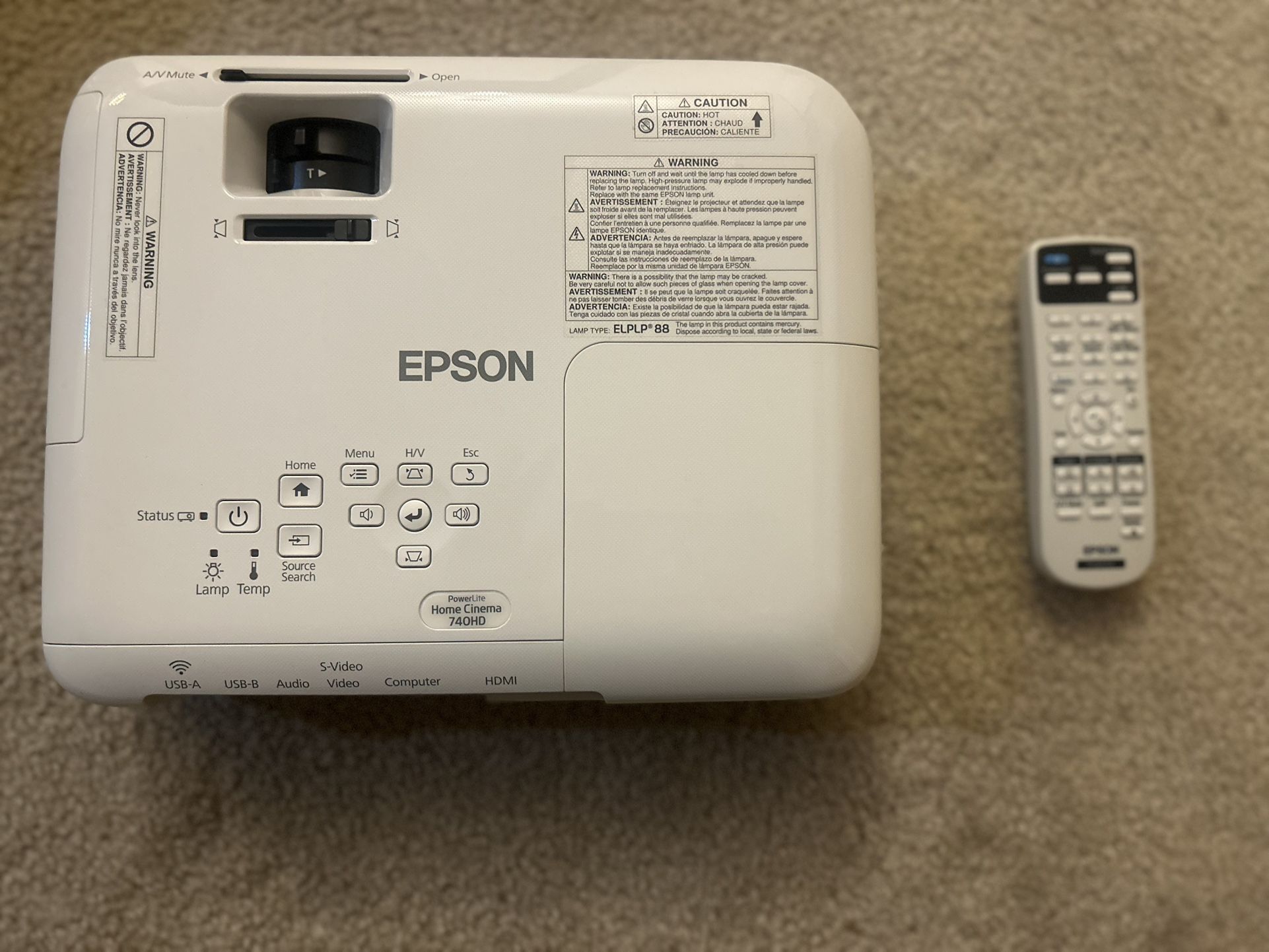 Epson PowerLite Home Cinema Projector 740HD