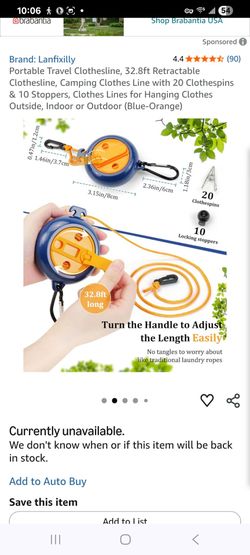 Retractable camping rope
