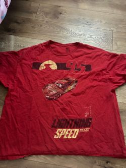 Disney Parks Cars Lightning Speed McQueen T-shirt Red Adult Unisex XXL