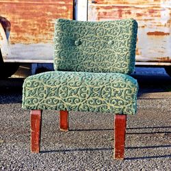 Mid Century Green Slipper Chair Original Upholstery Modern MCM