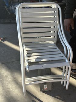 Set A Four Outdoor White Chairs