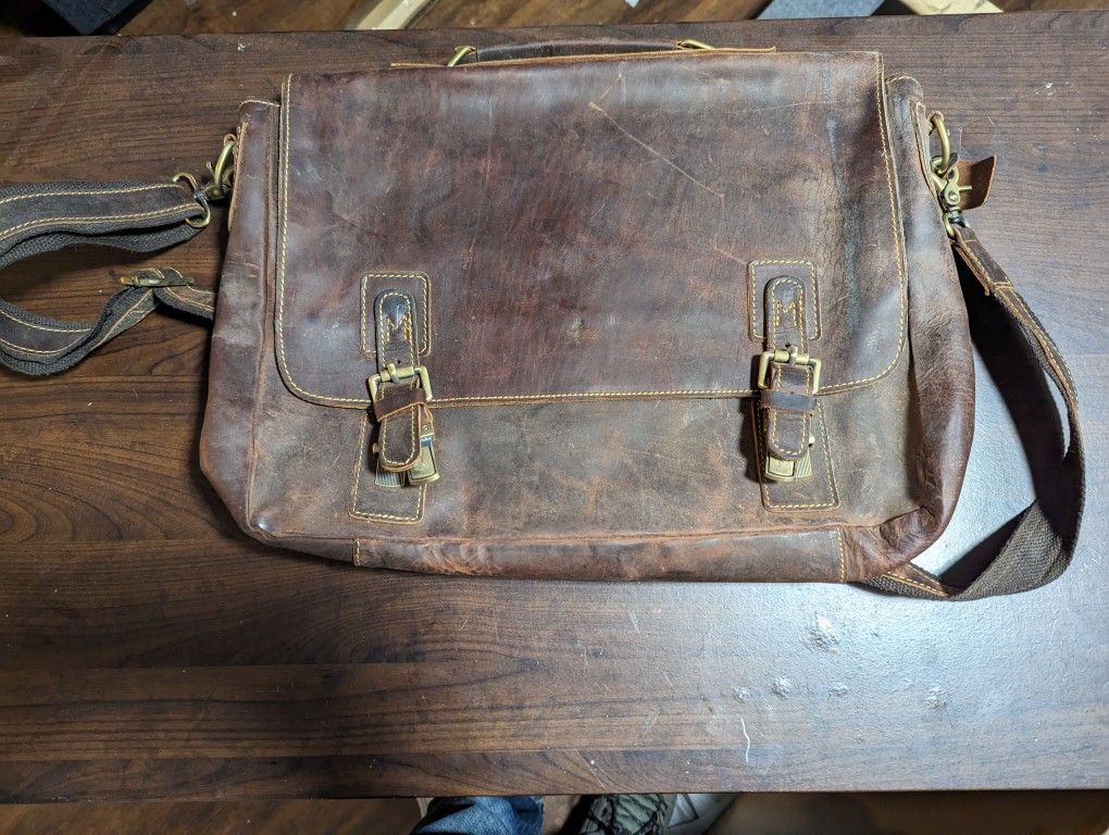 Leather Messenger Bag/Laptop Bag
