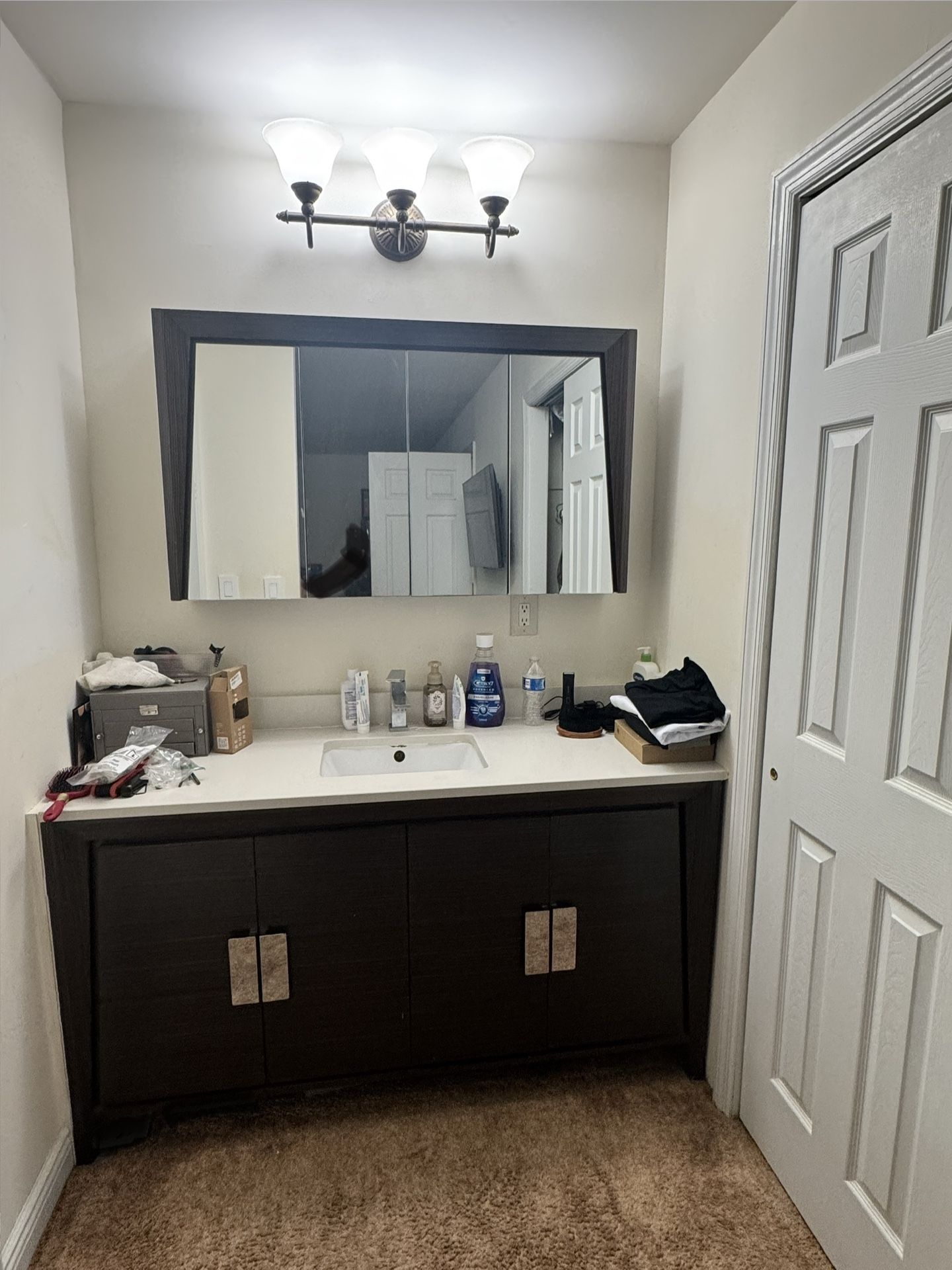 60” Bathroom vanity With 50” Medicine cabinet with mirror