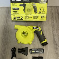 RYOBI USB Lithium Cordless High Volume Inflator Kit with USB Lithium 2.0 Ah Battery