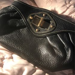 Beautiful black all leather gold hardware purse handbag