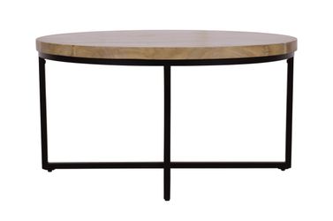 Ames Natural/Black Round Cocktail Table