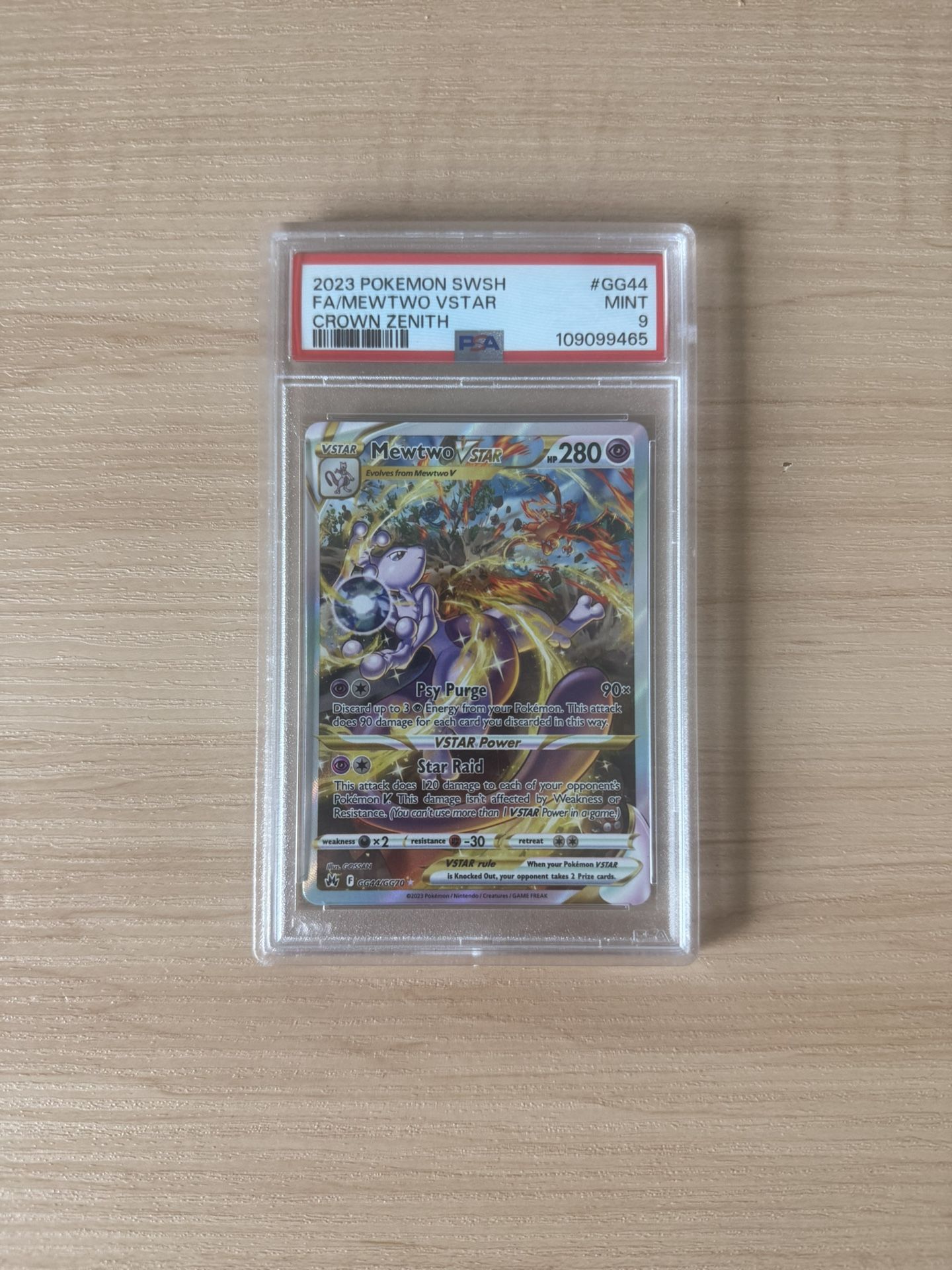 2023 Pokemon SWSH Crown Zenith #GG44 Mewtwo VSTAR FA PSA 9