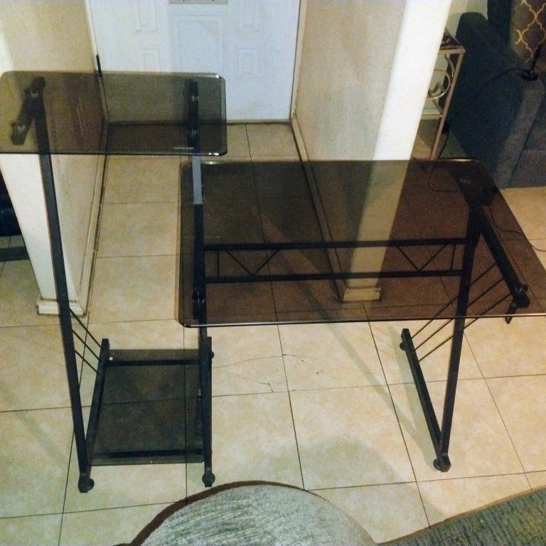 Black Glass Desk