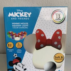 NEW DISNEY Mickey And Friends Minnie Mouse Squishy Tap Light Color Changing