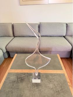 Vintage Acrylic Crane Sculpture, 1970’s
