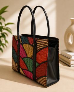 Handwoven Multi-Color Tote Bag