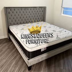 NEW KING BED FRAME WITH MATTRESS