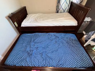 Solid Wood Twin Daybed with Pull-Out Trundle – $25