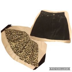 Forever 21 Leopard & Black Skirts