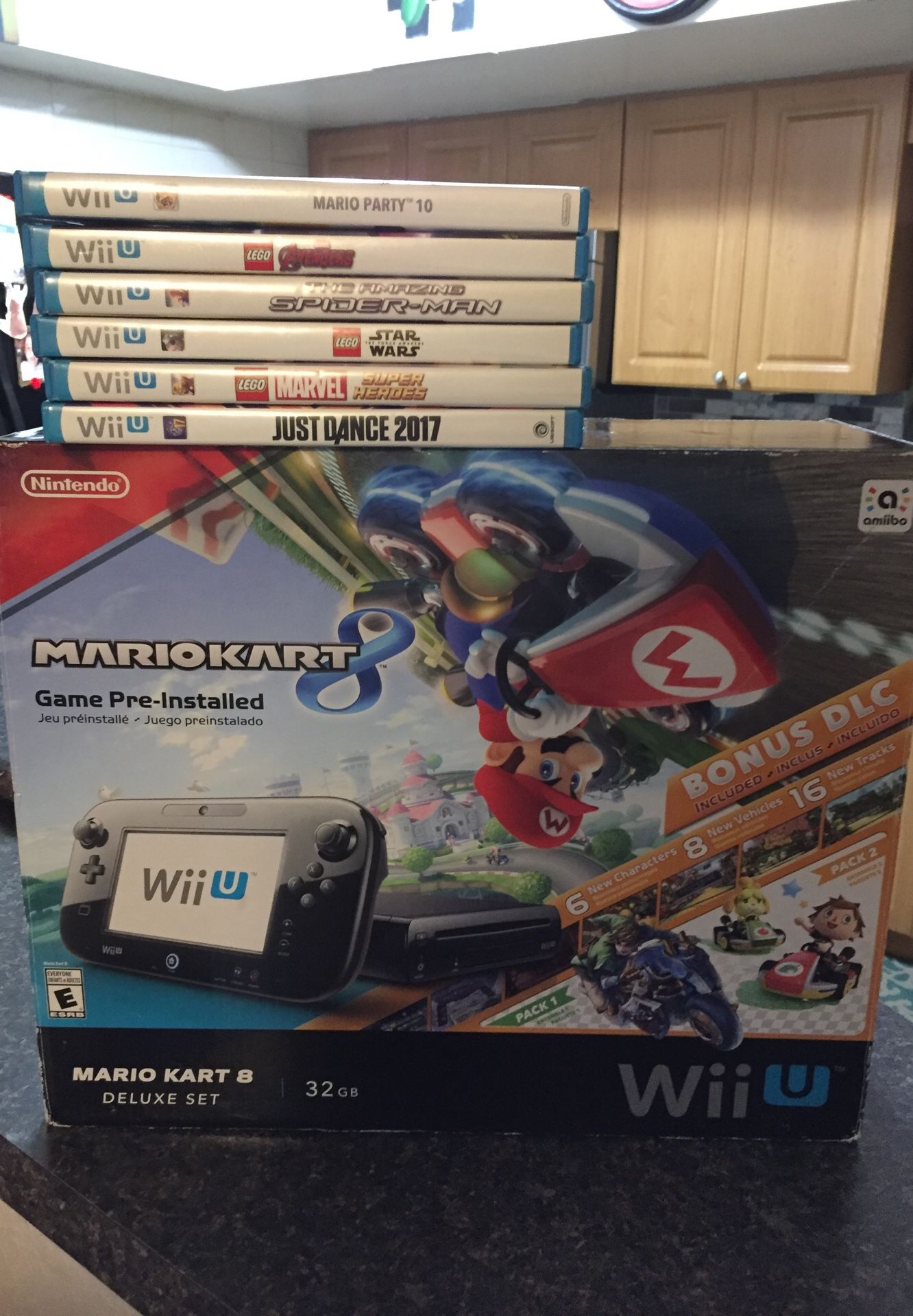 Nintendo Wii U with games