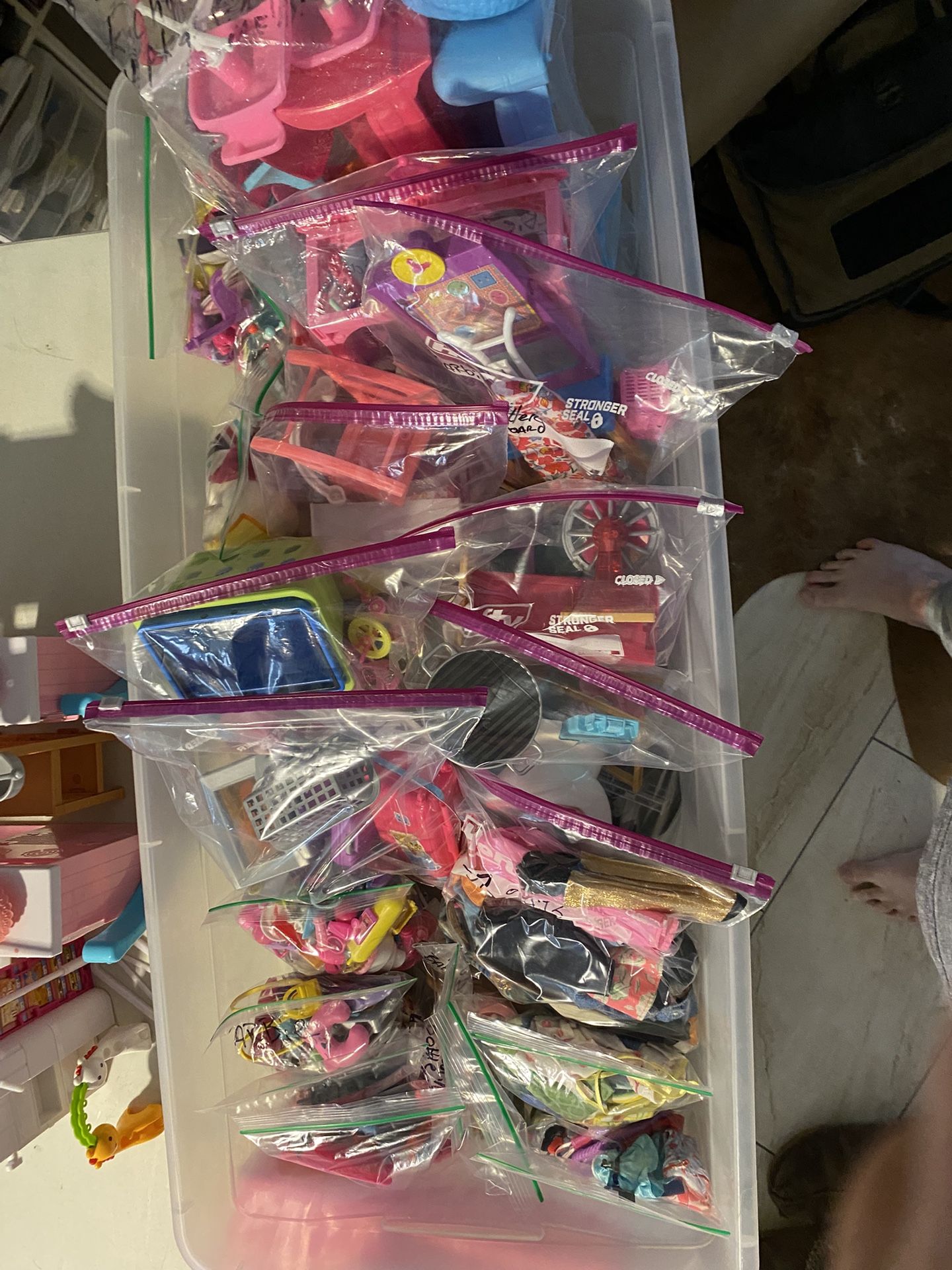 22 Bags Of Barbie Furniture & Accessories 
