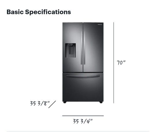 Excellent Samsung Fridge - Like NEW 27 C.u Ft