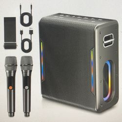 Powerful Karaoke Machine With 2 Wireless Microphones