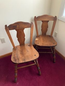 Pair of Vintage Wooden Chairs