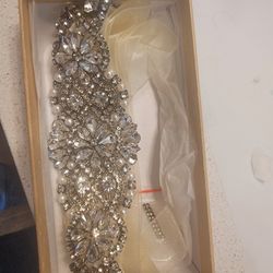 💎 Brand New YANSTAR Bridal Belt – Crystal & Pearl Sash