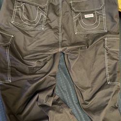 True Religion Brand Jeans Men's Baggy Brown Cargo Pants Size 34
