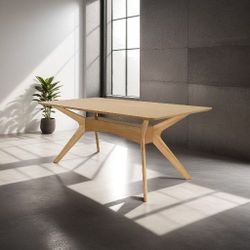 BRAND NEW Solid Rubber Light Wood Dining Table Ideal Furniture For Indoor
