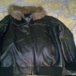 Black Leather Pelle Pelle Coat