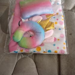 Pink And Purple Baby Dolls Little Sleeping Bag And Pillow And Mask And Neck Pillow 